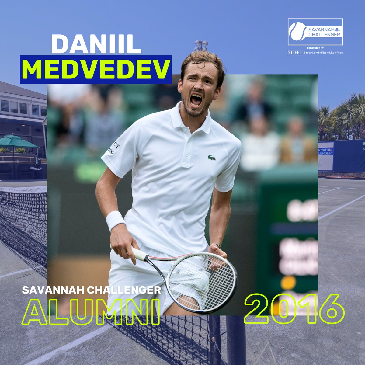 Savannah Challenger (@sav_challenger) on Twitter photo Where are our #SavChallenger alumni now? 🌍🎾 In 2016, <a href="/DaniilMedwed/">Daniil Medvedev</a> competed in Savannah—now he’s a Grand Slam champ, former World No. 1, 2021 US Open winner, multi-Grand Slam finalist, & ATP Masters 1000 titleholder. Watch the future stars of tennis at Savannah Challenger 2025! Where are our #SavChallenger alumni now? 🌍🎾 In 2016, <a href="/DaniilMedwed/">Daniil Medvedev</a> competed in Savannah—now he’s a Grand Slam champ, former World No. 1, 2021 US Open winner, multi-Grand Slam finalist, & ATP Masters 1000 titleholder. Watch the future stars of tennis at Savannah Challenger 2025!
