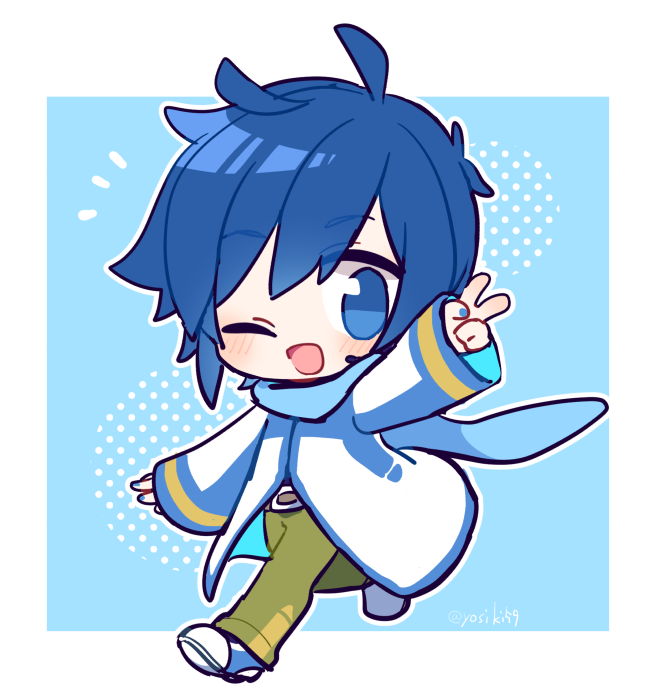 カイト(ボーカロイド) 「KAITOさんおめでとう～! 」|由杞のイラスト