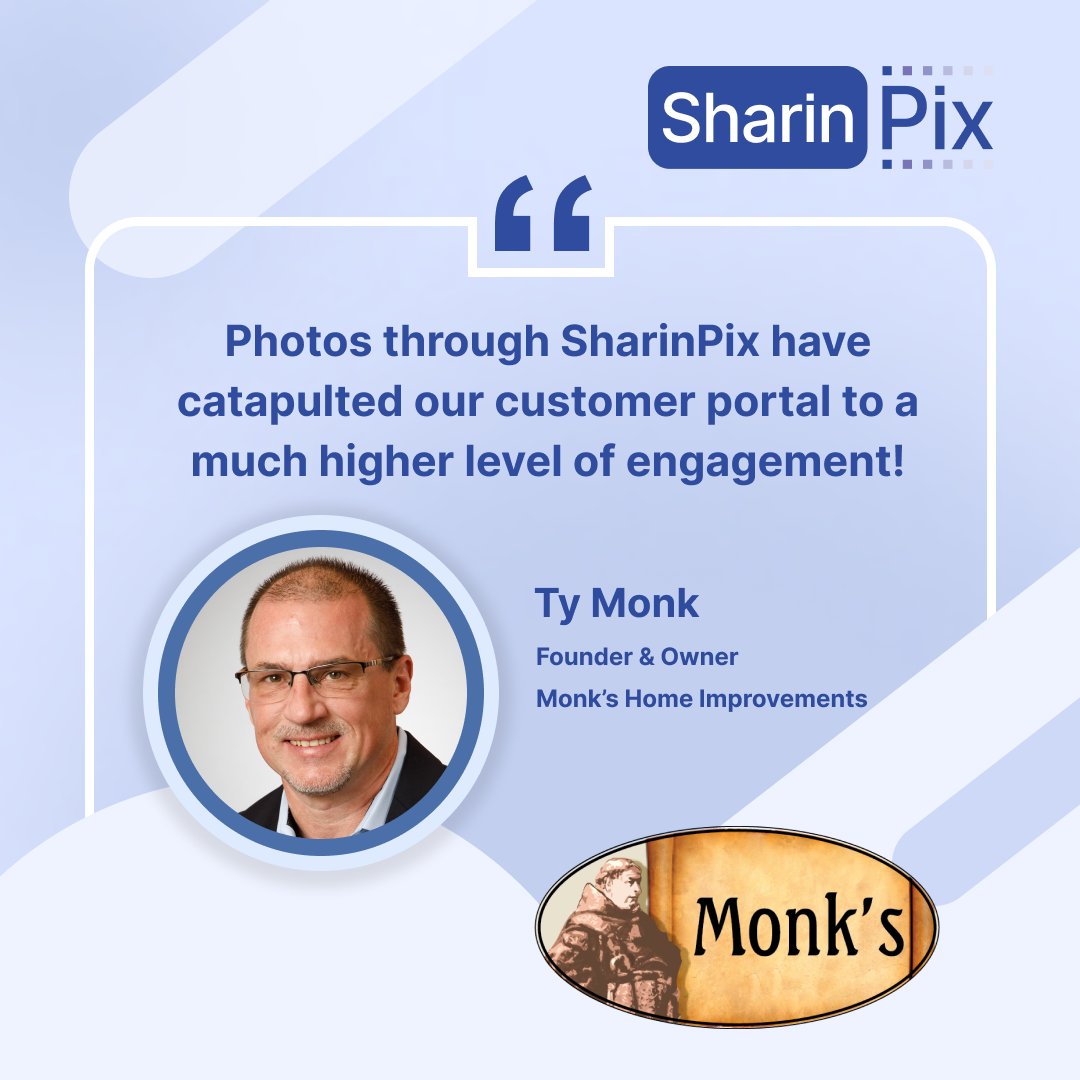 In our latest success story, learn how the team behind Monks Home Improvements uses SharinPix to manage images throughout their job estimation, documentation, and customer project portal.  

Read more here:

bit.ly/3COgszT