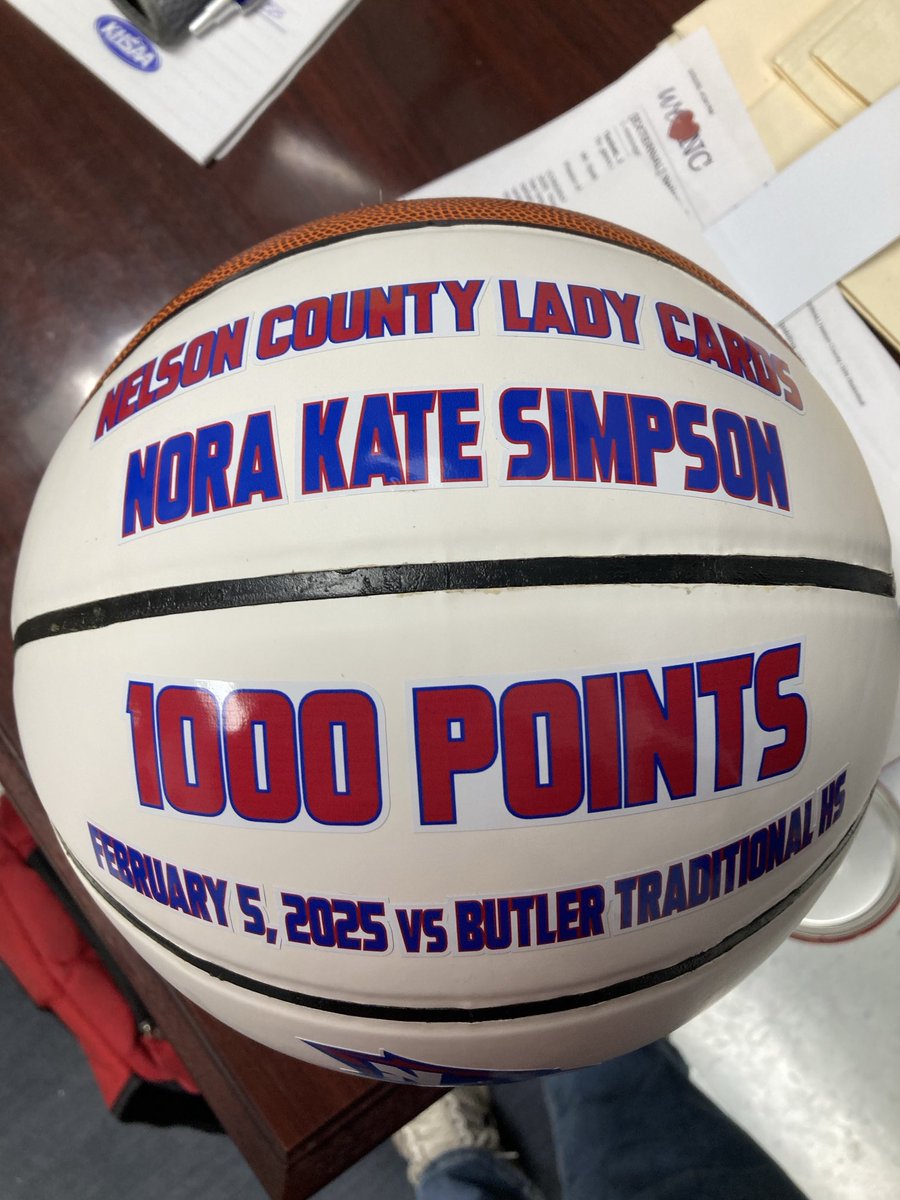 Another milestone recognized for Nelson Co Nora Kate Simpson, 1,000 point club. Congrats.