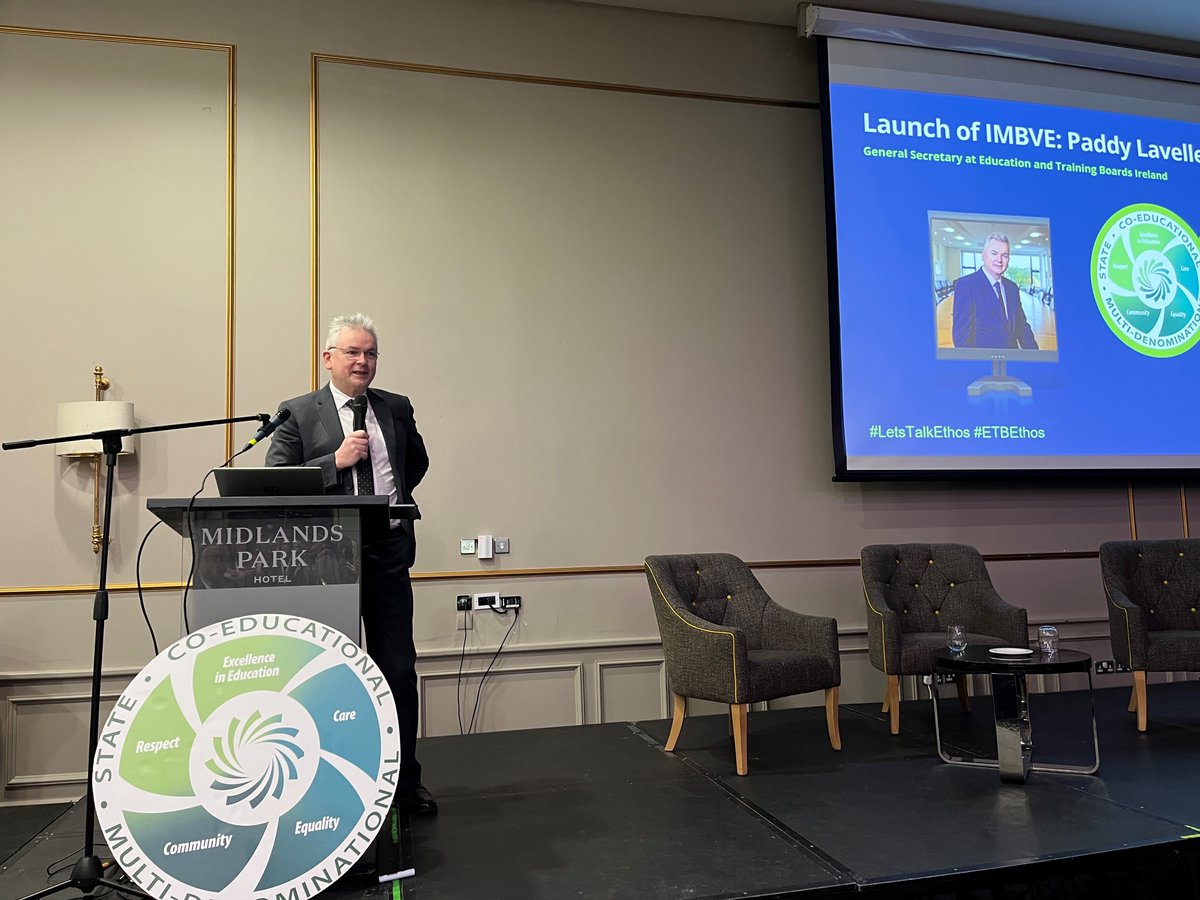 ETBIreland's tweet photo. IMBVE (Identity, Multi-Belief and Values Education) launched at the #LetsTalkEthos symposium!

Through the IMBVE curriculum students across Ireland develop a strong sense of self and belonging in communities, creating an environment where everyone feels valued.
More info on the symposium, here 👇
https://t.co/cuzLPdwo6D
#ETBEthos