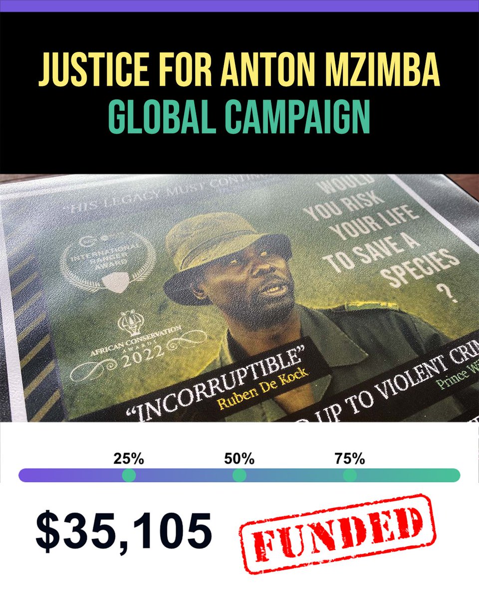 Thanks to all of your support we’ve met our funding goal of $35,000 USD to put towards a reward for information leading to a conviction and to fund Focused Conservation’s efforts in supporting the investigation!

Continue to support at: justiceforanton.org

#justiceforanton