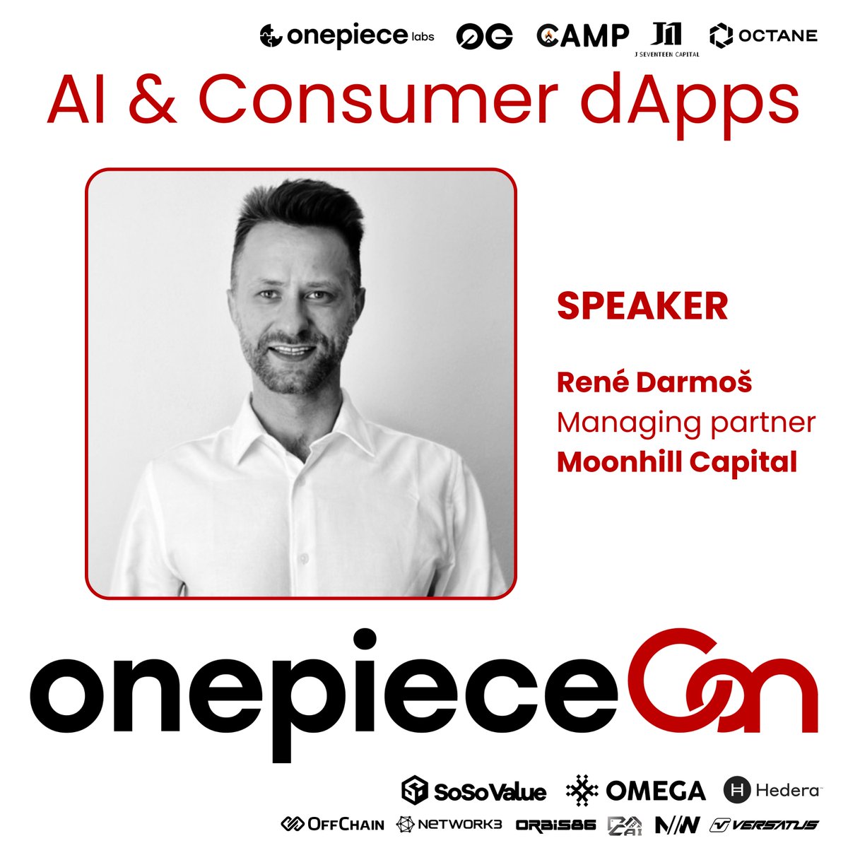 OnePiece Labs (@onepiecelabs) on Twitter photo 🔥 VC Alpha Incoming: OnePieceCon Speaker Reveal!
We’re hyped to welcome René Darmoš, Managing Partner at Moonhill Capital, to OnePieceCon FEB2025 @ ETHDenver! 🚀
<a href="/moonhillcap/">Moonhill Capital</a> is seeding the future of Web3, managing digital assets with a long-term vision and deep market 🔥 VC Alpha Incoming: OnePieceCon Speaker Reveal!
We’re hyped to welcome René Darmoš, Managing Partner at Moonhill Capital, to OnePieceCon FEB2025 @ ETHDenver! 🚀
<a href="/moonhillcap/">Moonhill Capital</a> is seeding the future of Web3, managing digital assets with a long-term vision and deep market