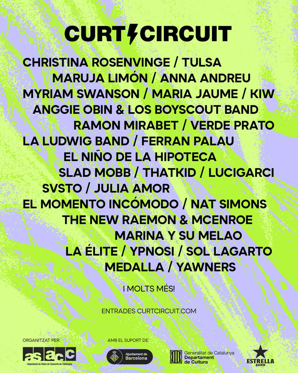 indieloversm's tweet photo. Presentada la 13a edició del @curtcircuit, que comença el 27 de febrer. Per ara són 30 concerts de més de 20 artistes a sales de tot Catalunya: @Ch_Rosenvinge, @Anna_Andreu_, @LaLudwigBand, @FerranPalau, #LaÉlite, #Svsto, @MyriamSwanson, @mariajaume_...
https://t.co/zWFOVpG8dJ https://t.co/wQASPKVKqJ