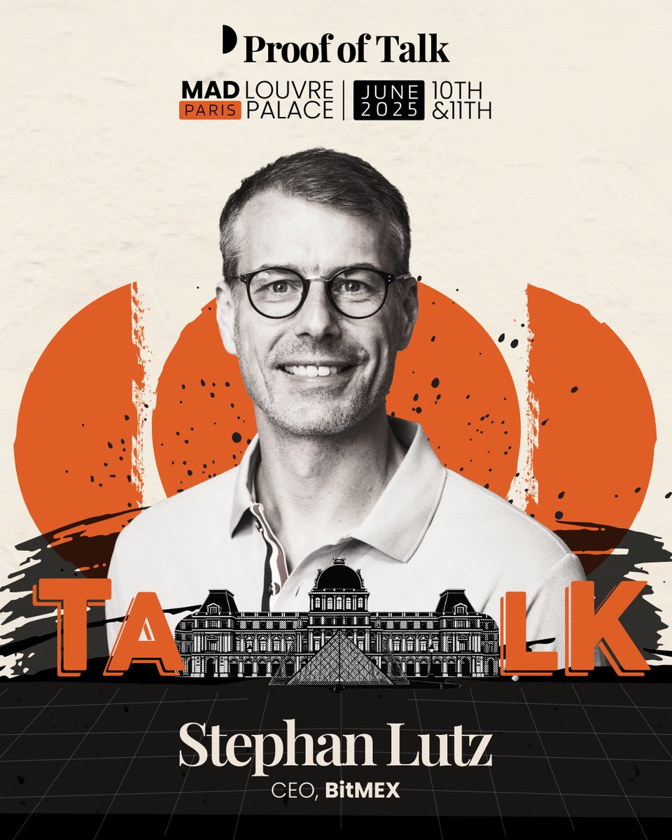 proofoftalk's tweet image. We’re honored to welcome Stephan Lutz (@Crypto_slutz), CEO &amp;amp; CFO of @BitMEX, as the next influential voice joining Proof of Talk 2025!

Joining #BitMEX in 2021, Stephan Lutz took on the role of CEO during a period of significant change in the crypto industry. Since then, he has…