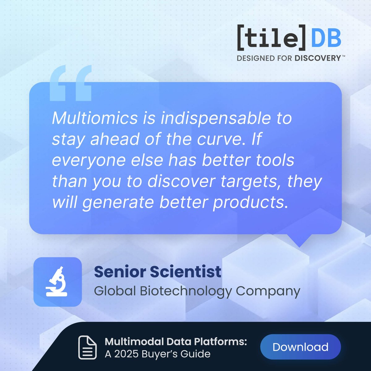 tiledb's tweet photo. Implementing robust #multimodal data strategies is becoming the cornerstone of scientific discovery.

📖 From 𝘔𝘶𝘭𝘵𝘪𝘮𝘰𝘥𝘢𝘭 𝘋𝘢𝘵𝘢 𝘗𝘭𝘢𝘵𝘧𝘰𝘳𝘮𝘴: 𝘈 2025 𝘉𝘶𝘺𝘦𝘳’𝘴 𝘎𝘶𝘪𝘥𝘦:
Your blueprint for evaluating technology for frontier data.

Get the full guide 👇 https://t.co/HNYtdXKTHY