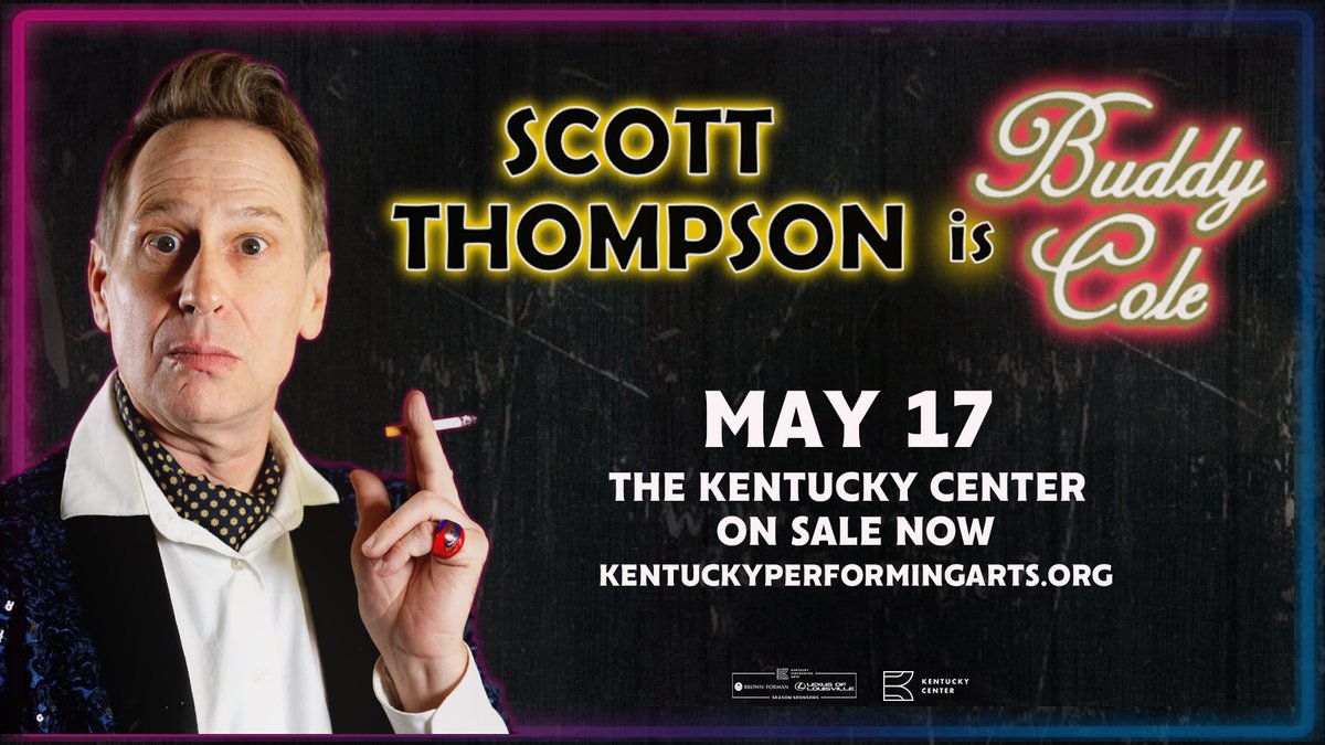 The Kentucky Center (@kyctrarts) on Twitter photo 🎟 ON SALE NOW 🎟 <a href="/ScottThompson_/">Scott Thompson</a> from the <a href="/KITHOnline/">Kids in the Hall</a> performs his most famous character, lounge lizard ‘Buddy Cole’ LIVE at <a href="/KyCtrArts/">The Kentucky Center</a> - Bomhard Theater May 17! Get tickets: bit.ly/KPAScottThomps…. 🎟 ON SALE NOW 🎟 <a href="/ScottThompson_/">Scott Thompson</a> from the <a href="/KITHOnline/">Kids in the Hall</a> performs his most famous character, lounge lizard ‘Buddy Cole’ LIVE at <a href="/KyCtrArts/">The Kentucky Center</a> - Bomhard Theater May 17! Get tickets: bit.ly/KPAScottThomps….