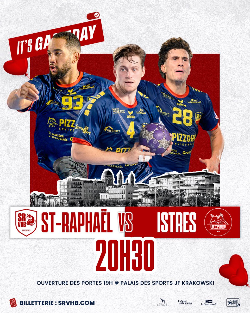 𝐆𝐀𝐌𝐄𝐃𝐀𝐘 ⚡

L'heure du grand retour au Palais des Sports JFK.
Vos Raphaëlois affrontent, ce soir, <a href="/IstresHB/">Istres Provence Handball</a>, pour le compte de la seizième journée de Liqui Moly StarLigue.

📺 Le match sera retransmis sur HandballTV.

🏟️ Palais des Sports JFK
🕗 Coup d'envoi à 20:30