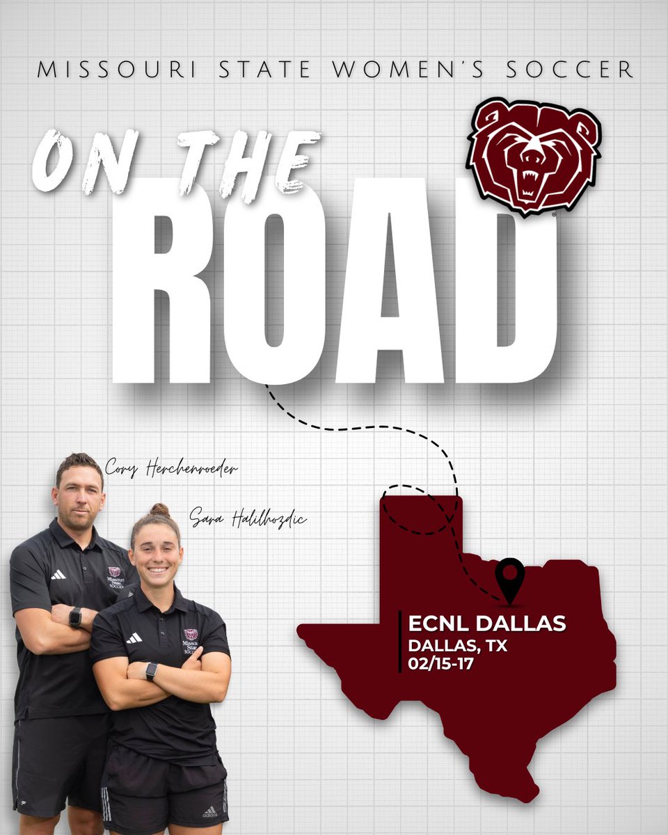 Missouri State Women's Soccer (@mostatewsoc) on Twitter photo On the road again! πβ½οΈ
<a href="/sarahalilho/">Sara Halilhodzic</a> and <a href="/coryherch/">Cory Herchenroeder</a> are headed to Dallas, Texas for ECNL Dallas, February 15-17! Whoβs ready?π» #ECNLDallas On the road again! πβ½οΈ
<a href="/sarahalilho/">Sara Halilhodzic</a> and <a href="/coryherch/">Cory Herchenroeder</a> are headed to Dallas, Texas for ECNL Dallas, February 15-17! Whoβs ready?π» #ECNLDallas