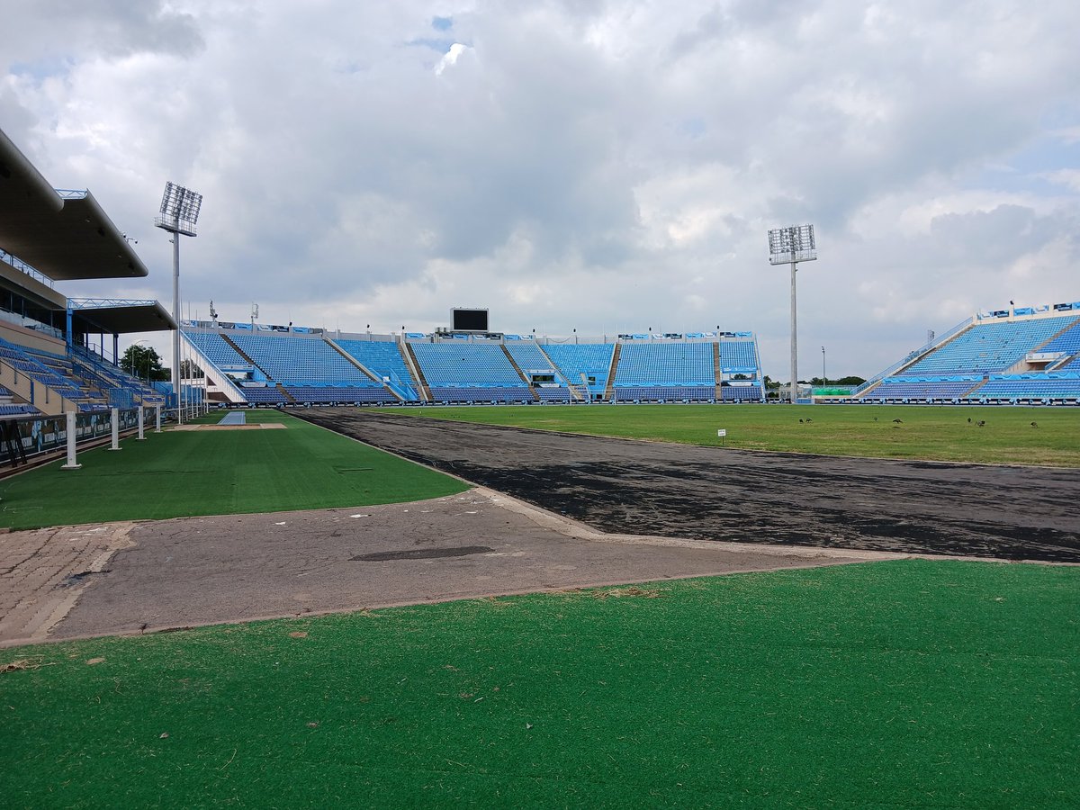 National Stadium Gaborone, Botswana. Lovely ground but another terrible pitch.