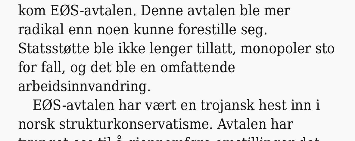 Tenk at Norge har hatt en finansminister som omtaler EØS-avtalen på denne måten