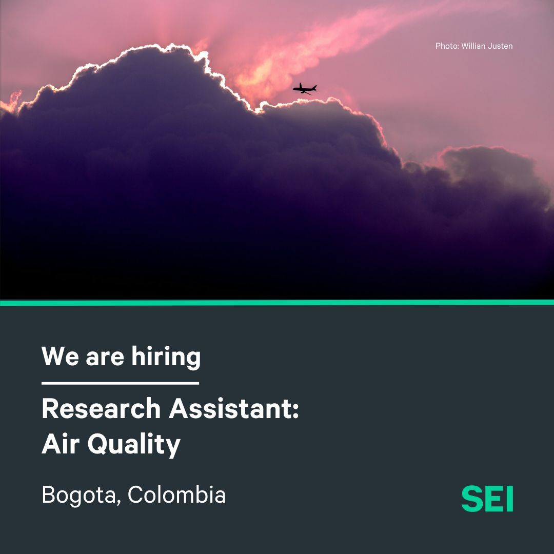 SEIresearch's tweet photo. 📣 #JobAlert | Research Assistant (SEI Latin America 🇨🇴)

Join our sustainable transitions team to improve #AirQuality, reduce emissions and support key stakeholders in Bogotá. 

⏳ Apply by February 28 2025: https://t.co/h8ITMU0O8D https://t.co/VF4RbJOkQF