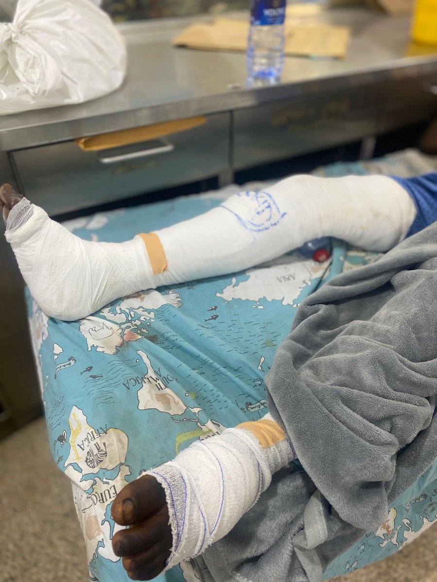 This is a 19 year old motor rider who was attacked (beaten and butchered with a cutlass) halfway through his journey by armed robbers who hired him.

I’m told he needs to undergo surgery at KATH, with an estimated cost of 20,000.

His family and my colleagues at KATH have raised