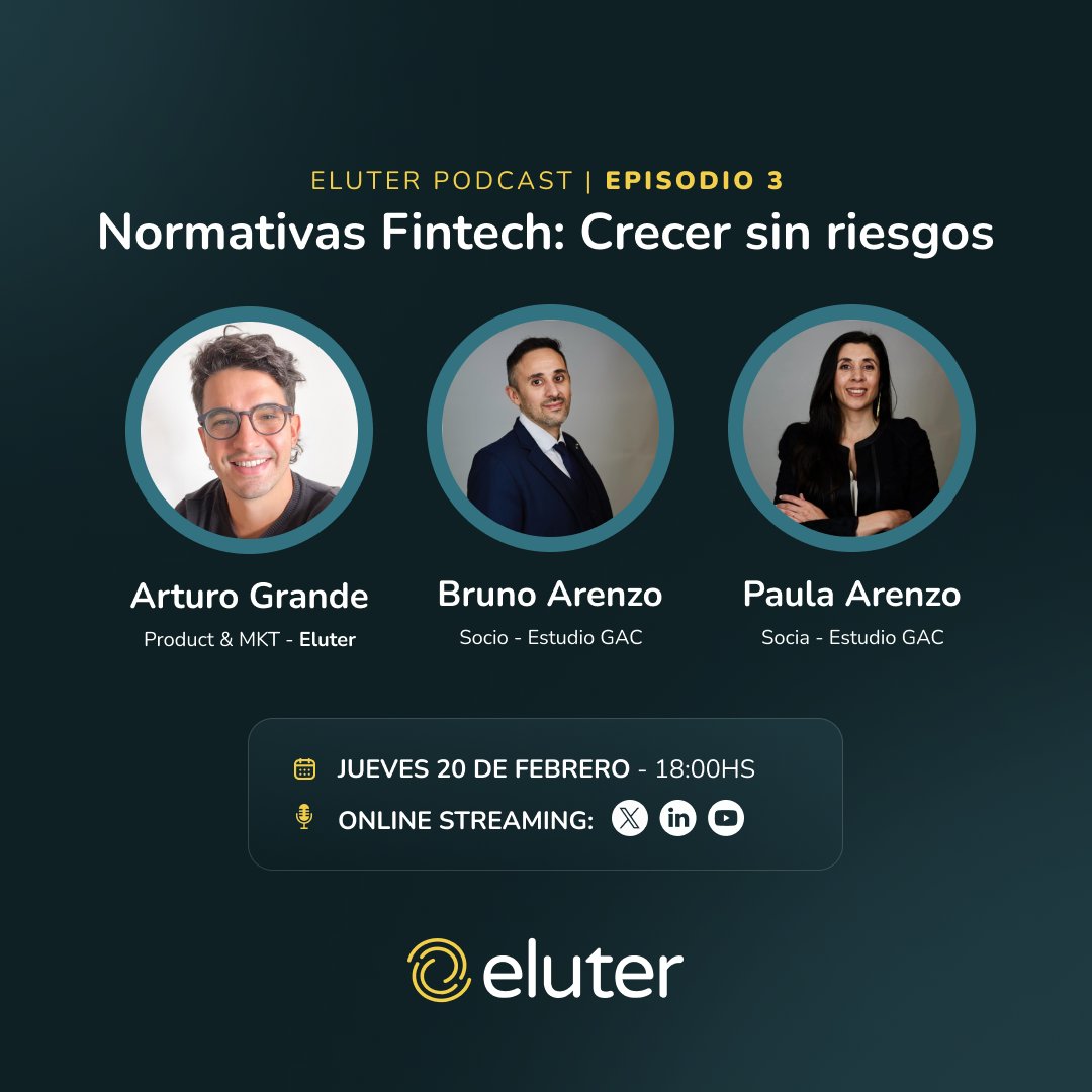 📢 ¿Tu empresa realiza transferencias internacionales? Conoce cómo operar de manera legal y sin riesgos junto a tu fintech.

💡 No te podés perder el nuevo episodio de Eluter Podcast, donde hablamos sobre normativas, licencias y compliance para garantizar que las fintechs con las