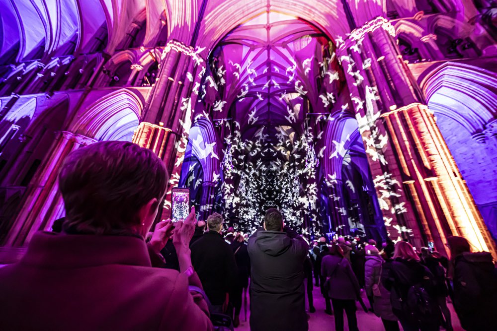 Art and #architecture united 

Be immersed in an epic artwork inside the stunning <a href="/LincsCathedral/">Lincoln Cathedral</a> with #luxmuralis #time #artwork

#sonetlumiere 
#lightandsound 
#prjectionartwork
