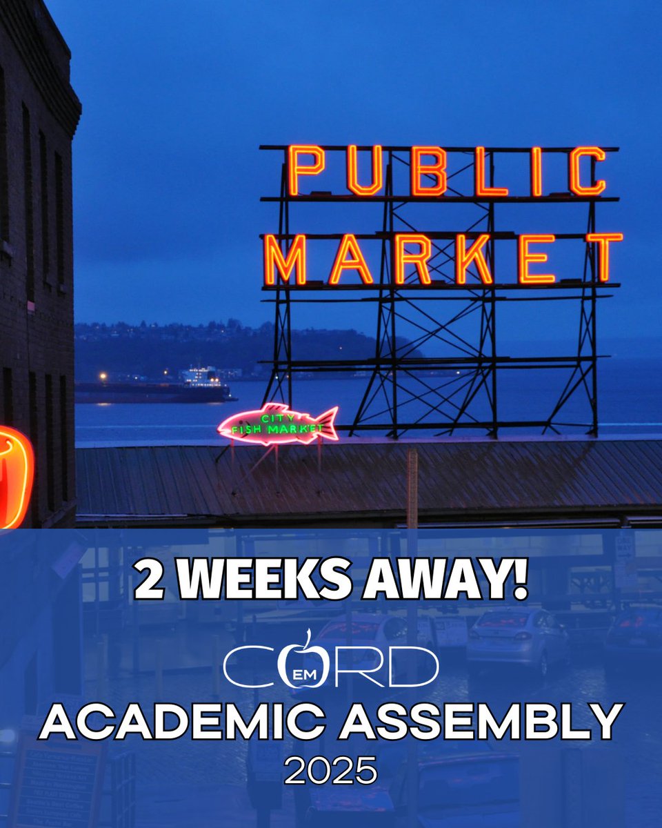 CORD_EM's tweet photo. 🚨 AA25 is just TWO WEEKS away! 🚨 Join us in Seattle from March 2-5 for an incredible conference experience. Earn up to 18.75 CME, connect with EM leaders, and explore iconic spots like Pike Place Market! 🏙️

🔗 Registration is still open: https://t.co/e9OqJoNZtC https://t.co/Oo9Owg8AtP