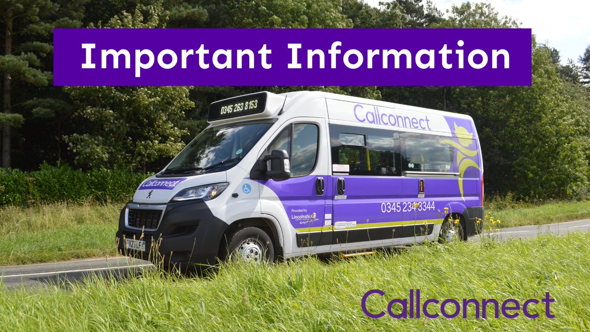 ⚠ Service 4 disruption - Friday 14th Feb 2025

The CallConnect Service 4 on Friday 14th Feb will run at a reduced capacity, down from 16 seats to 8.

Please be aware the service will be operating on a first come first basis. 

We apologise for any inconvenience this may cause.