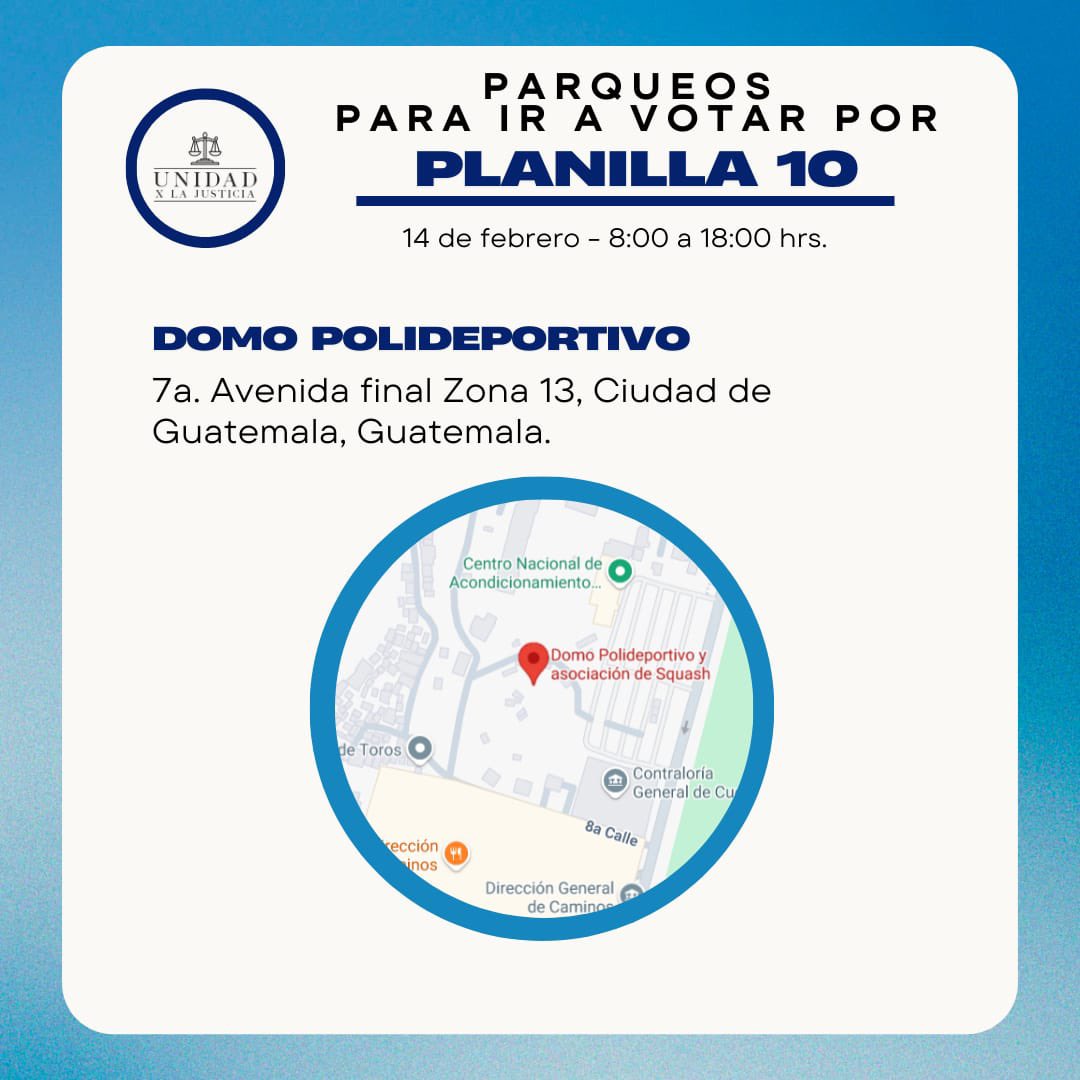 AbogadaPGamez's tweet photo. ¡+1000 PARQUEOS habilitados! Unidos y ordenados, este 14 de febrero daremos el paso hacia la transformación! Comparte esta publicación con tus colegas y no te pierdas la oportunidad de hacer historia votando por la #Planilla10 https://t.co/UAJb9MGdRt