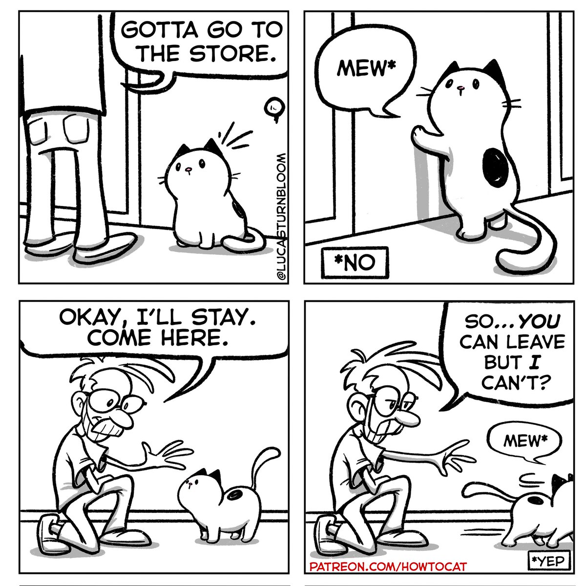 NEW COMIC: “Leave”
Hypocrisy is something cats do best…and we love them for it.
.
Subscribe on Patreon patreon.com/howtocat