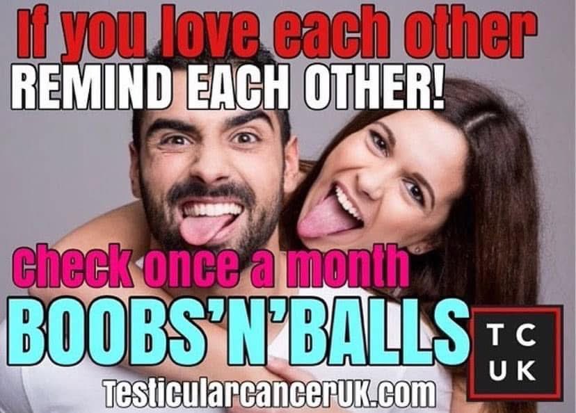 Andrew Pritchard (@thatdigitalchap) on Twitter photo Don’t forget Valentine’s day / night is a perfect excuse to squeeze each others bits and check for any unexpected lumps or bumps. #SqueezeEm #CheckEm #Boobs #Balls #YouKnowItMakesSense #NoExcuse #LoveYourBody #SaveLives <a href="/TesticularUK/">Testicular Cancer UK</a> Don’t forget Valentine’s day / night is a perfect excuse to squeeze each others bits and check for any unexpected lumps or bumps. #SqueezeEm #CheckEm #Boobs #Balls #YouKnowItMakesSense #NoExcuse #LoveYourBody #SaveLives <a href="/TesticularUK/">Testicular Cancer UK</a>