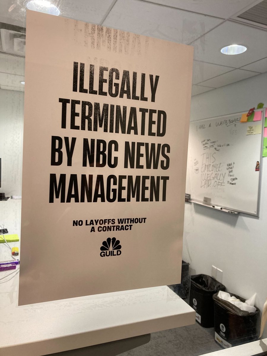 Our <a href="/nbcnewsguild/">NBC Guild</a> members, again faced with layoffs by <a href="/NBCNews/">NBC News</a> that violate labor law, are refusing to back down. Say it with us: UNION BUSTING IS DISGUSTING....