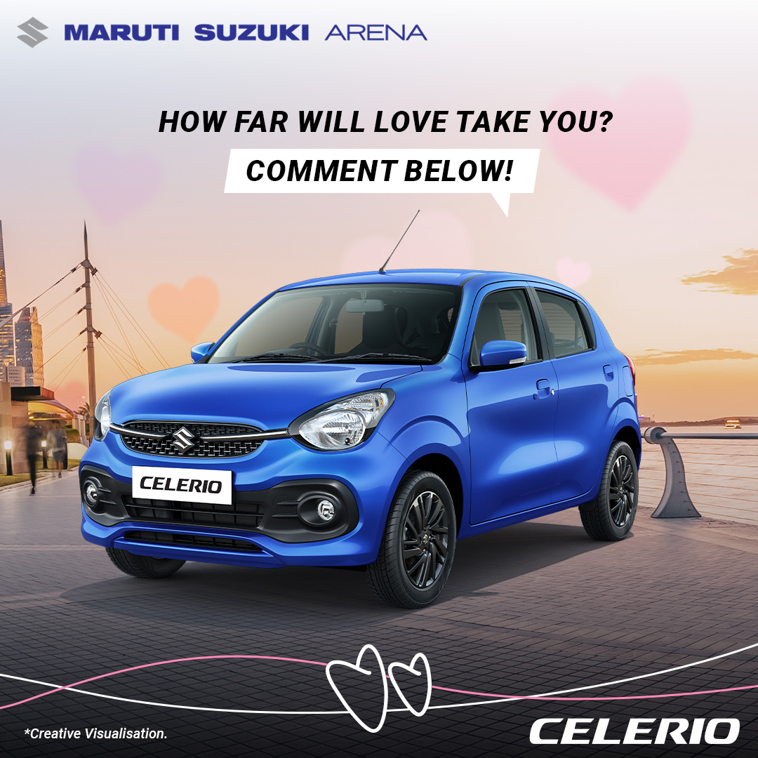 MSArenaOfficial's tweet photo. This Valentine’s Day, let Celerio be the perfect partner for your love story. 💖

How far will love take you? Tell us in the comments below! 🚗💕

#ValentinesDay #CelerioLove #DriveWithLove #DriveYourStyle #6AirbagsStandard https://t.co/mtWByDNF3b