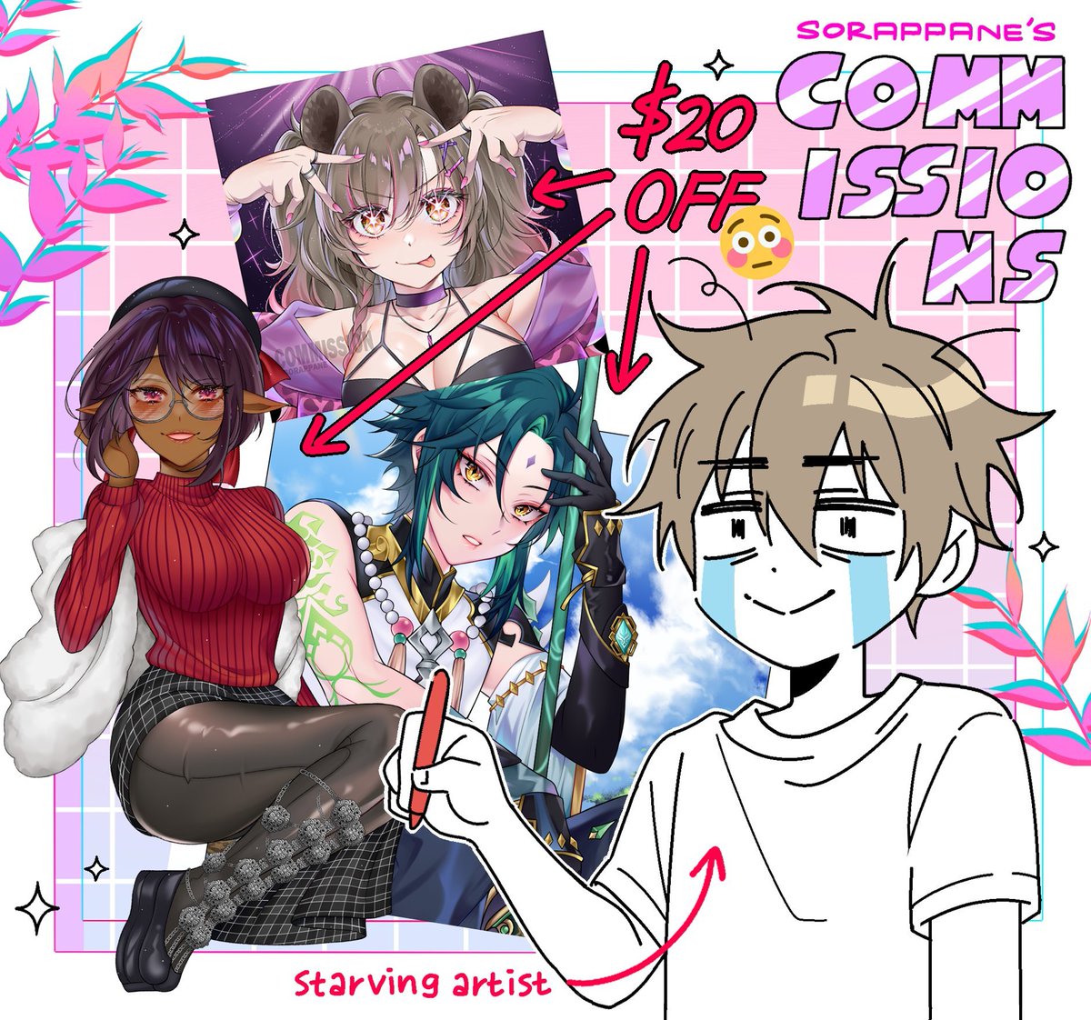 Sorappane's tweet image. Shooting my shot 🥲 I'm not exaggerating when I say I'm not sure I can afford food to eat next month... if you're unable to comm, repost & likes are highly appreciated 🫶
sorappane.carrd.co
