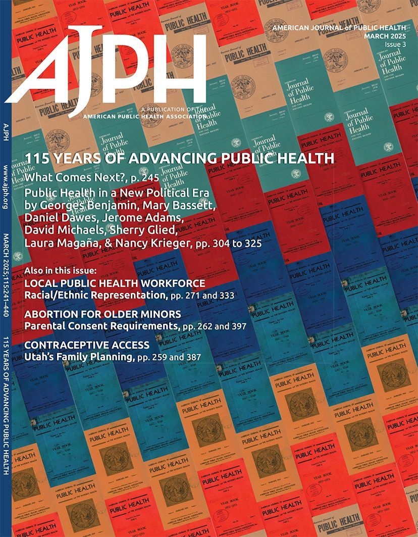 Now online: the 115th Anniversary Issue of AJPH

Launched in 1911, AJPH has been essential for publishing science supporting public health. It remains a crucial source of independent knowledge amidst threats to democracy and public health. 

Read more: buff.ly/4jTFZZ9