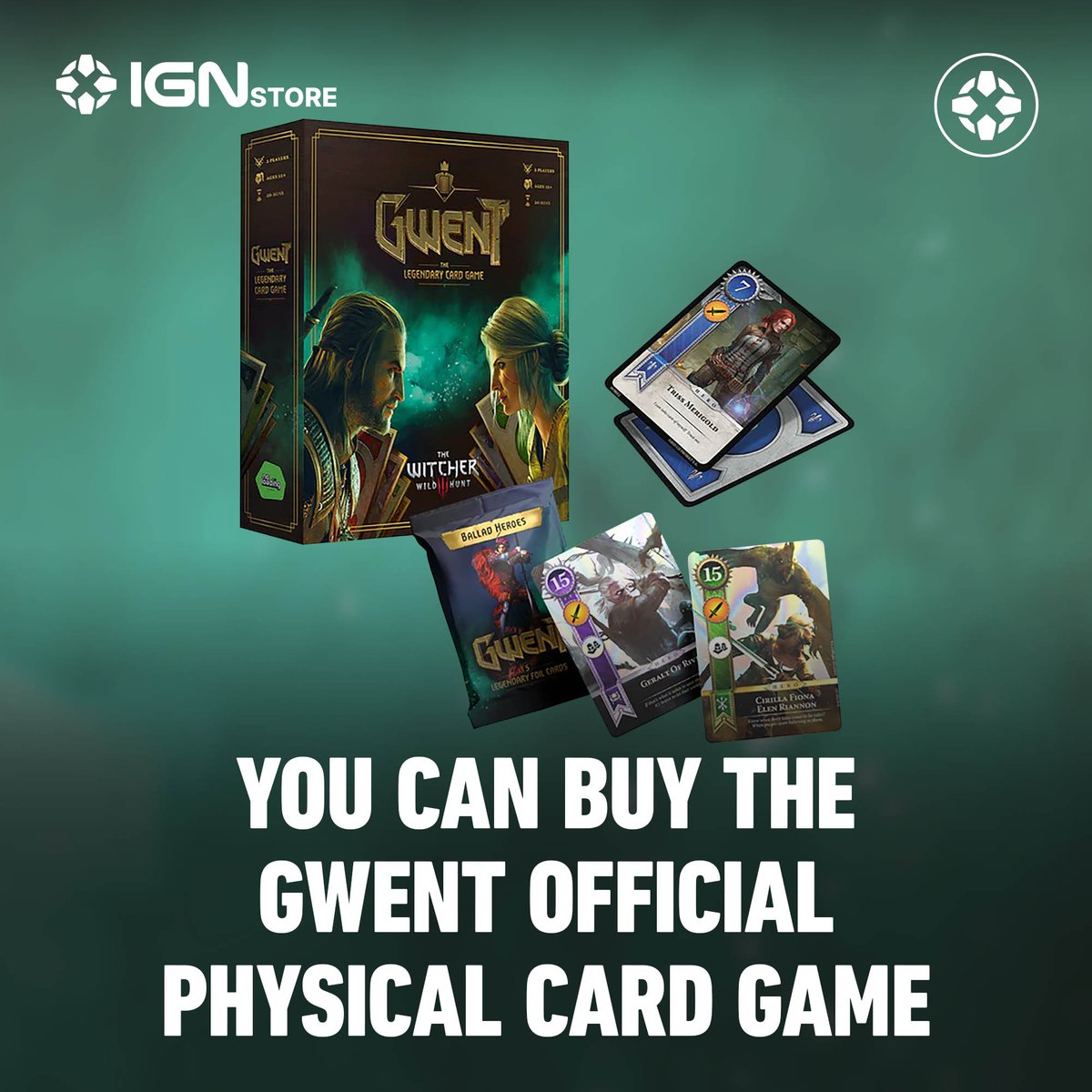 IGN's tweet image. Care for a round of Gwent?

After a decade in the making, the iconic card game from The Witcher universe is finally coming to tabletops. With the full backing of CD Projekt Red and the official Witcher license, this 1v1 duel game delivers an authentic experience.

Pre-order your…