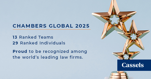 Proud to be ranked among the world's leading law firms by <a href="/ChambersGuides/">Chambers and Partners</a>: "Cassels offers cutting-edge thinking on emerging issues.”

Congratulations to everyone on this well-deserved recognition.

cassels.com/latest_news/ca…