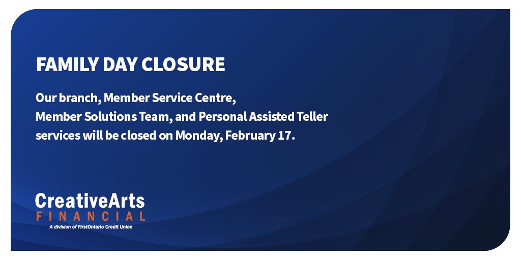 CreativeArtsFin's tweet photo. Please note our upcoming #FamilyDay closure. https://t.co/hZhn4yoPVU