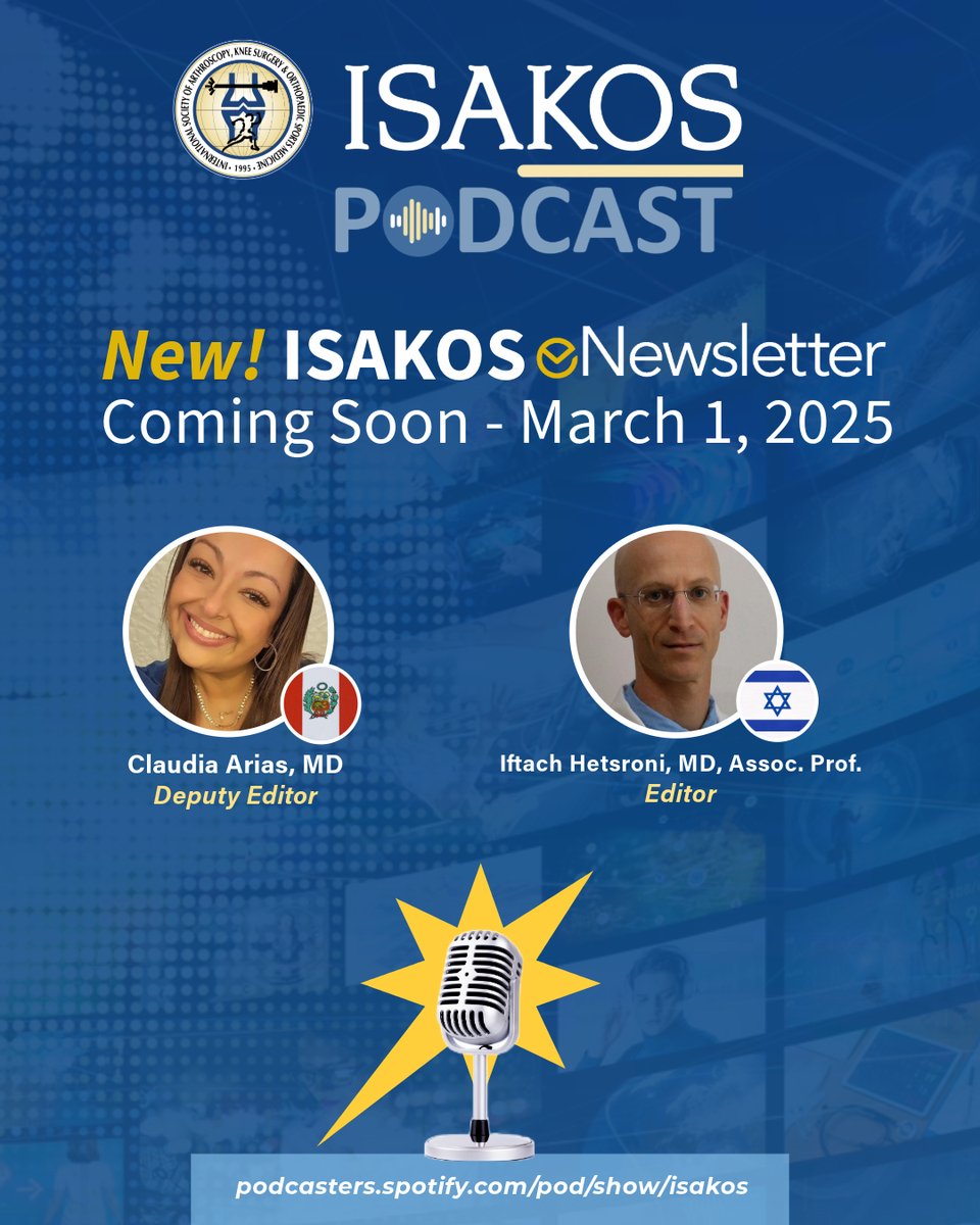 ISAKOS's tweet image. 🆕 ISAKOS Podcast Episode: New! ISAKOS eNewsletter - Coming Soon - March 1, 2025!

🎧 podcasters.spotify.com/pod/show/isakos

Listen to the #ISAKOS eNewsletter Editor, I. Hetsroni 🇮🇱 &amp;amp; Deputy Editor, C. Arias 🇵🇪 as they discuss the transformation to the digital-only #ISAKOSeNewsletter. 🗞📲 💻