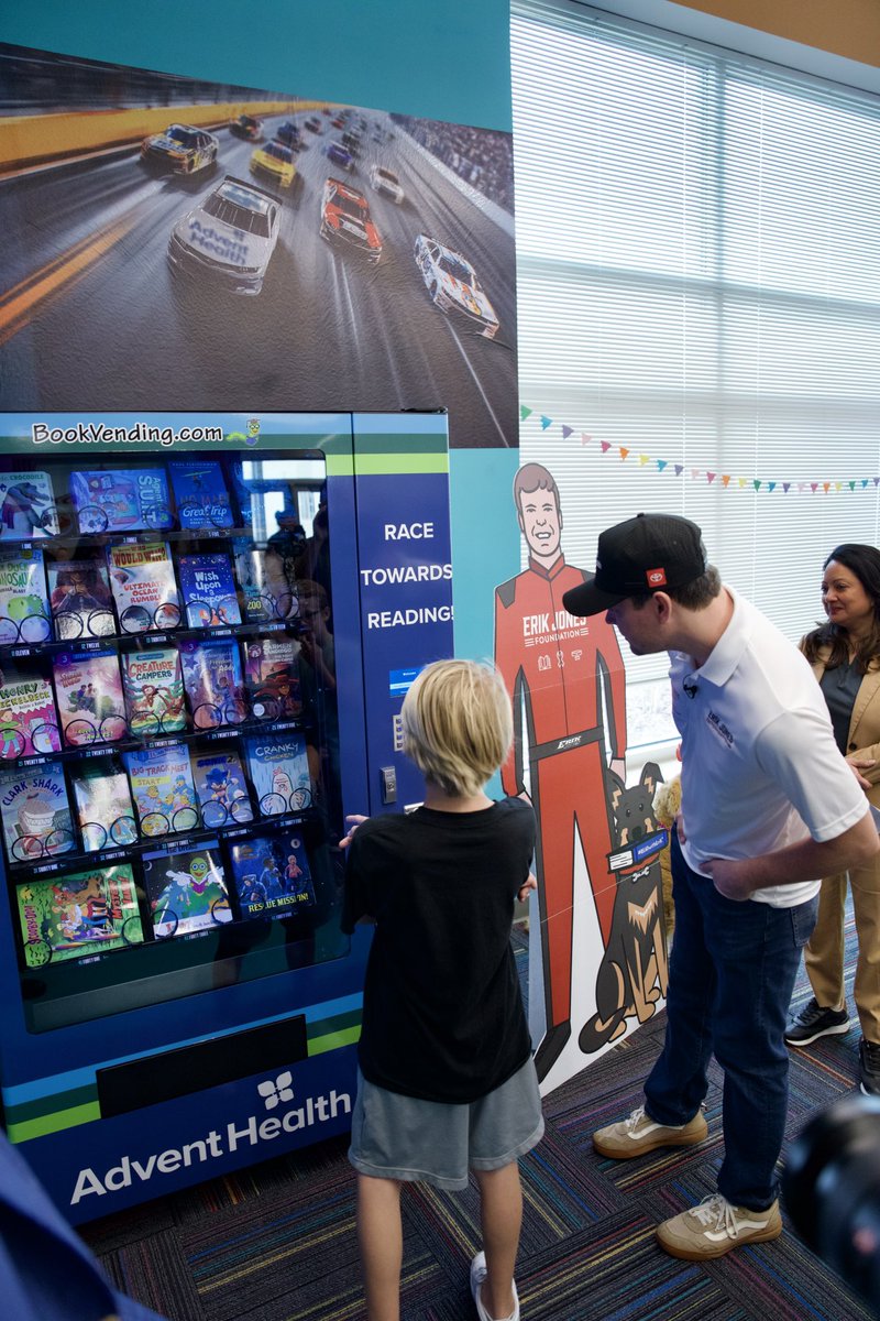 We’re proud to partner with Erik Jones to donate our third book vending machine in Volusia County!