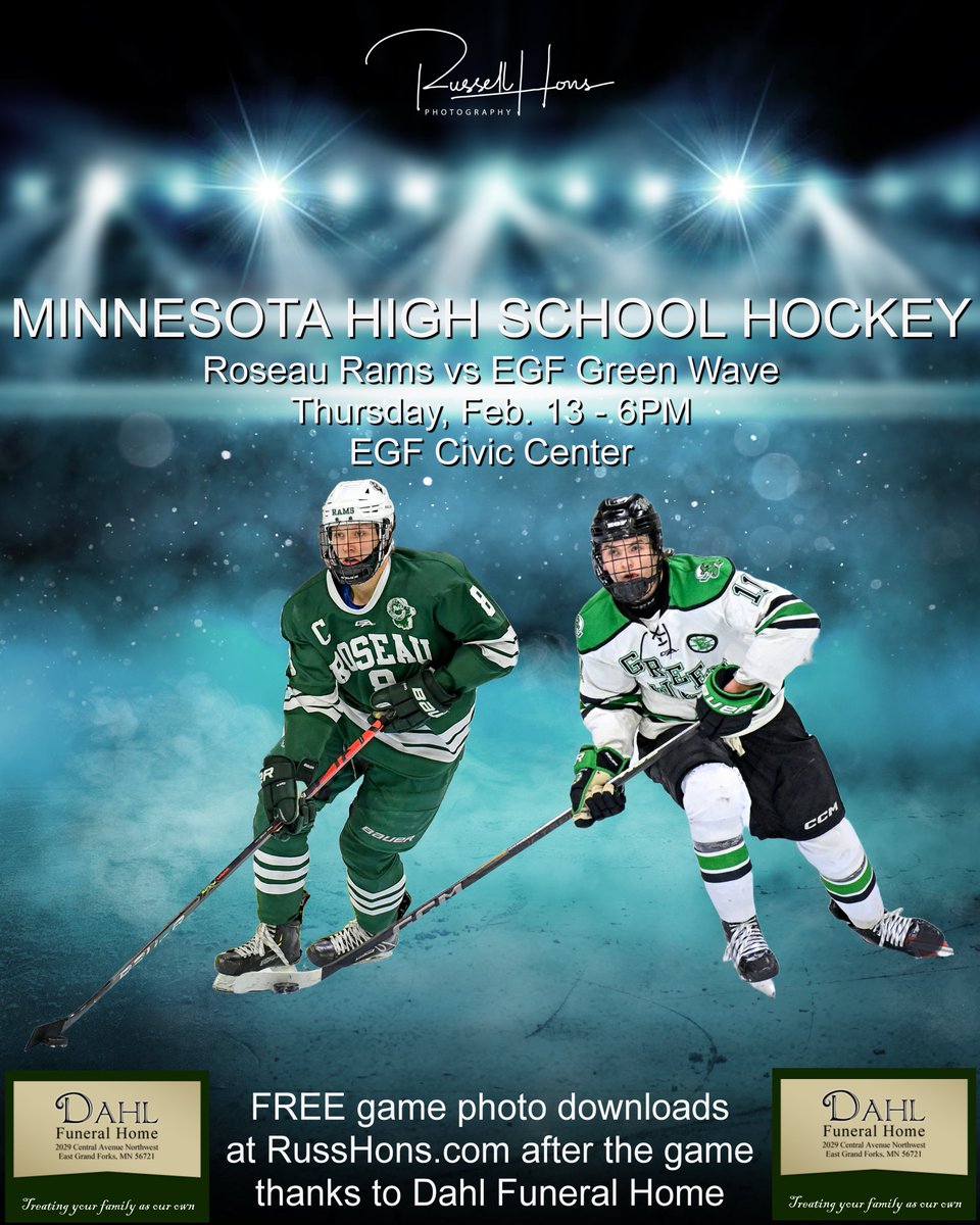 RussHons (@russhons) on Twitter photo It's Gameday!! <a href="/EastSideHockey/">EGF Hockey</a> hosting <a href="/RoseauRam/">Roseau Rams</a> at 6pm at the EGF Civic Center. FREE photos at RussHons.com afterwards thanks to Dahl Funeral Home in East Grand Forks! It's Gameday!! <a href="/EastSideHockey/">EGF Hockey</a> hosting <a href="/RoseauRam/">Roseau Rams</a> at 6pm at the EGF Civic Center. FREE photos at RussHons.com afterwards thanks to Dahl Funeral Home in East Grand Forks!