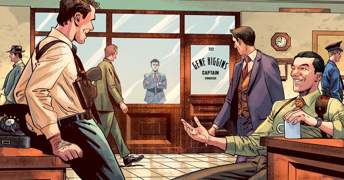 Tony James - Star Noir is on Kickstarter (@tslashj) on Twitter photo Backer <a href="/jdgarza157/">James Garza ✍️👨💻</a> is our first reader drawn into Star Noir: Book Three. 👽🕵️ He's seen on the far right, chatting with a fellow detective while our protagonist looks on in the background.
I wonder what they're talking about. 🤔 A: <a href="/pablodbonis/">Pablo De Bonis</a> C: <a href="/vinitownsend/">🏳️🌈Vinicius Townsend🏳️🌈</a> #comics #art Backer <a href="/jdgarza157/">James Garza ✍️👨💻</a> is our first reader drawn into Star Noir: Book Three. 👽🕵️ He's seen on the far right, chatting with a fellow detective while our protagonist looks on in the background.
I wonder what they're talking about. 🤔 A: <a href="/pablodbonis/">Pablo De Bonis</a> C: <a href="/vinitownsend/">🏳️🌈Vinicius Townsend🏳️🌈</a> #comics #art
