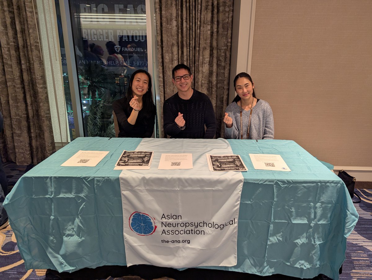 AsianNeuropsych's tweet image. Come say hello to ANA at INS! Feel free to stop by the ANA table- located next to the registration desk😀 #INS2025inNOLA #neuropsychology
