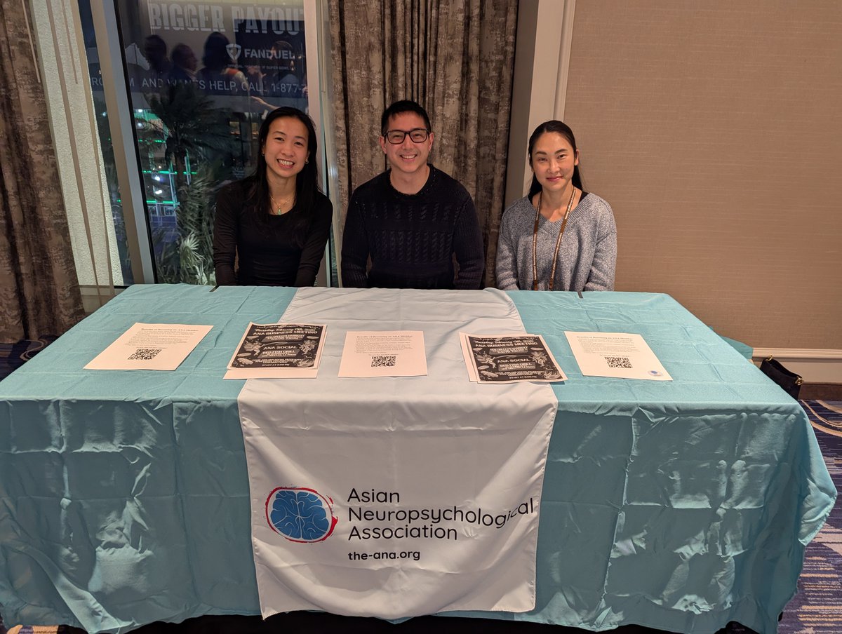 AsianNeuropsych's tweet image. Come say hello to ANA at INS! Feel free to stop by the ANA table- located next to the registration desk😀 #INS2025inNOLA #neuropsychology