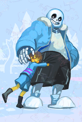 frisk ,sans(サンズ) 「夜中に多ジャンルの過去絵を載せますの 」|mugcupのイラスト