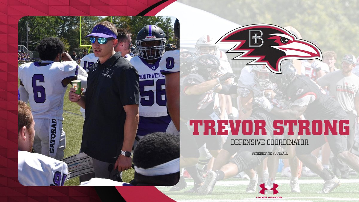 Raven Athletics (@ravenathletics) on Twitter photo Trevor Strong (<a href="/CoachStrongBC/">Trevor Strong</a>) named <a href="/RavenFootballBC/">Benedictine Football</a> Defensive Coordinator ravenathletics.com/x/ggog5 #UnleashGreatness Trevor Strong (<a href="/CoachStrongBC/">Trevor Strong</a>) named <a href="/RavenFootballBC/">Benedictine Football</a> Defensive Coordinator ravenathletics.com/x/ggog5 #UnleashGreatness