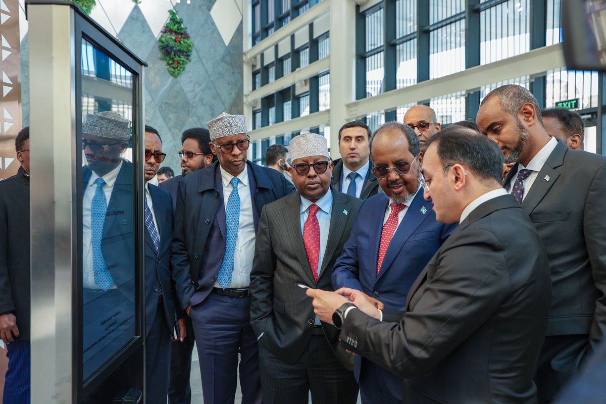 TheVillaSomalia's tweet photo. As part of his official visit to Azerbaijan, H.E. President @HassanSMohamud visited key institutions in Baku, including the BP Sangachal Terminal, one of the world’s largest gas processing hubs, a military Commando Unit where he was briefed on locally produced defense equipment, and the Azerbaijan ASAN Service Center, known for its innovative approach to e-governance and public service delivery.

During the visit, President Hassan Sheikh Mohamud highlighted Somalia’s ongoing seismic oil exploration activities which are expected to be concluded this year, as part of the country’s efforts to unlock its energy potential. The President emphasized that the visit served as an important experience-sharing platform, enabling Somalia to draw valuable insights from Azerbaijan’s successful development of its oil and gas sector.