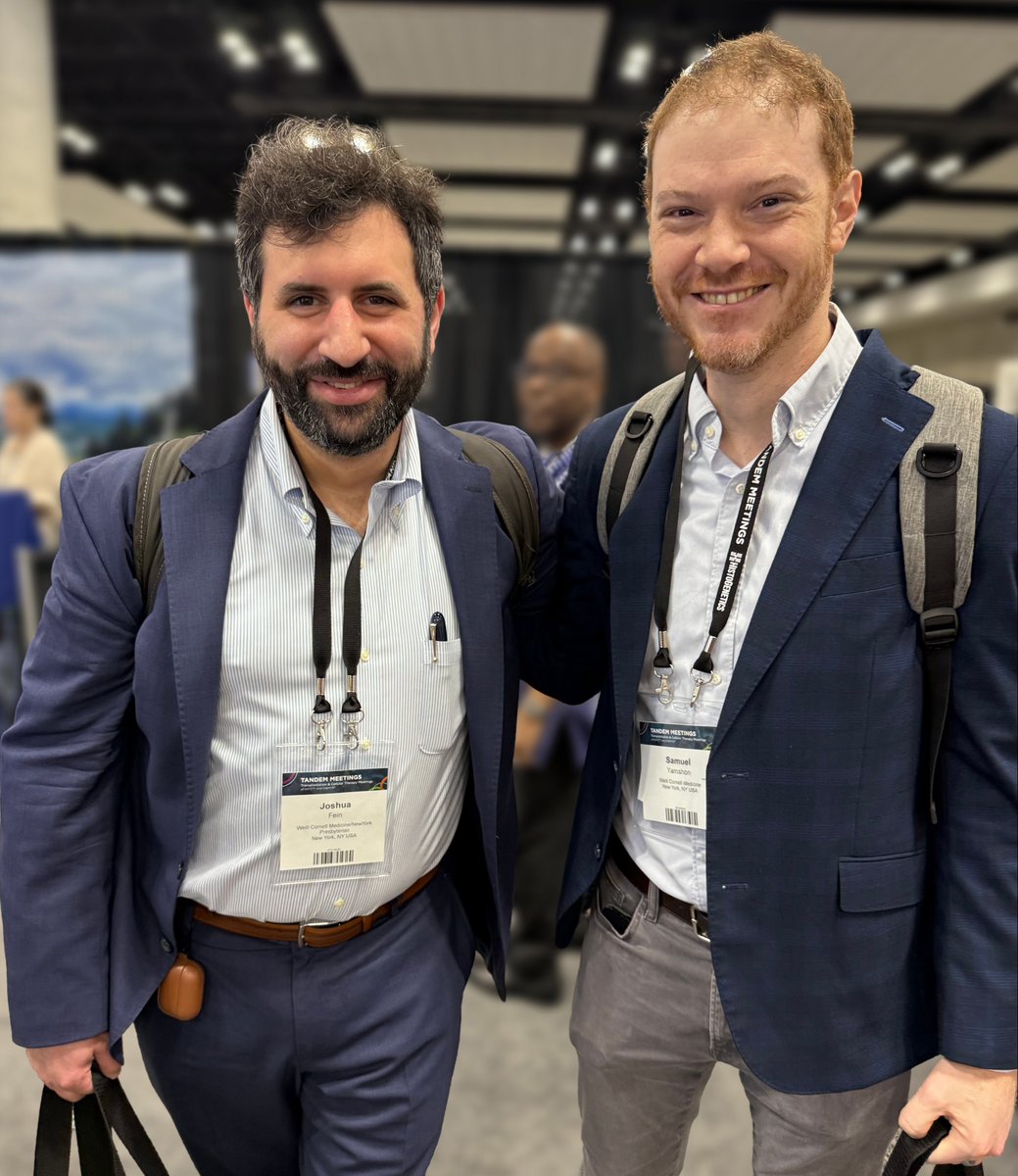 Weill Cornell BMT Program (@weillcornellbmt) on Twitter photo Drs. <a href="/samyamshon/">Sam Yamshon</a> and <a href="/joshuaafein/">Joshua Fein</a> and other members of our #BMT team are at #Tandem2025 this week to share #research & learn about the latest in stem cell transplant, #CellularTherapy, and #GeneTherapy. Drs. <a href="/samyamshon/">Sam Yamshon</a> and <a href="/joshuaafein/">Joshua Fein</a> and other members of our #BMT team are at #Tandem2025 this week to share #research & learn about the latest in stem cell transplant, #CellularTherapy, and #GeneTherapy.