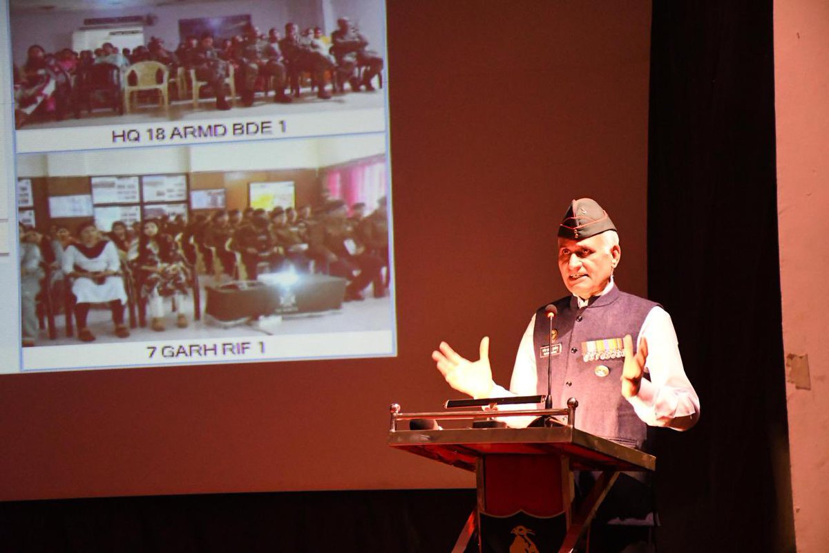 DIAV20's tweet photo. As part of the outreach program at #Sagar for Shahbaz Div, DIAV conducted an awareness lecture on #ProjectNAMAN, #VSK+, and other #IndianArmy initiatives focused on timely documentation, welfare, and grievance redressal for #VeerNaris, #NoKs & #Veterans.
A large number of veterans, NoKs, and families, including Officers, JCOs, and ORs, attended the lecture, making the drive a success. Awareness was spread on key initiatives, followed by an interactive discussion, spot-on clearing of doubts, and on-spot resolution of various issues. Participants from Gwalior, Bhopal & Jodhpur also attended the lecture through video conference and benefited from the session, ensuring wider outreach and support.
#VeteransSupport
#IndianArmyWeCare
#TakingCareOfOurOwn
@adgpi
@OfficialAwwa
@IaSouthern