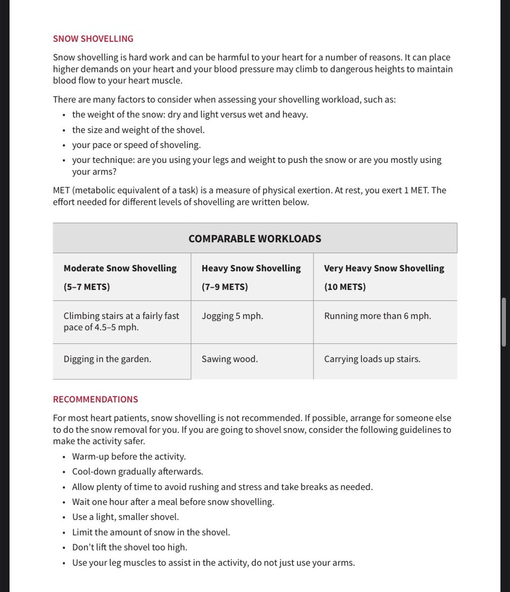 Please share! Snow shovelling is a vigorous activity! See these tips if you live with a heart condition. Thanks <a href="/HeartInstitute/">Heart Institute</a> for sharing!  #HeartMonth #HerHeartMatters
