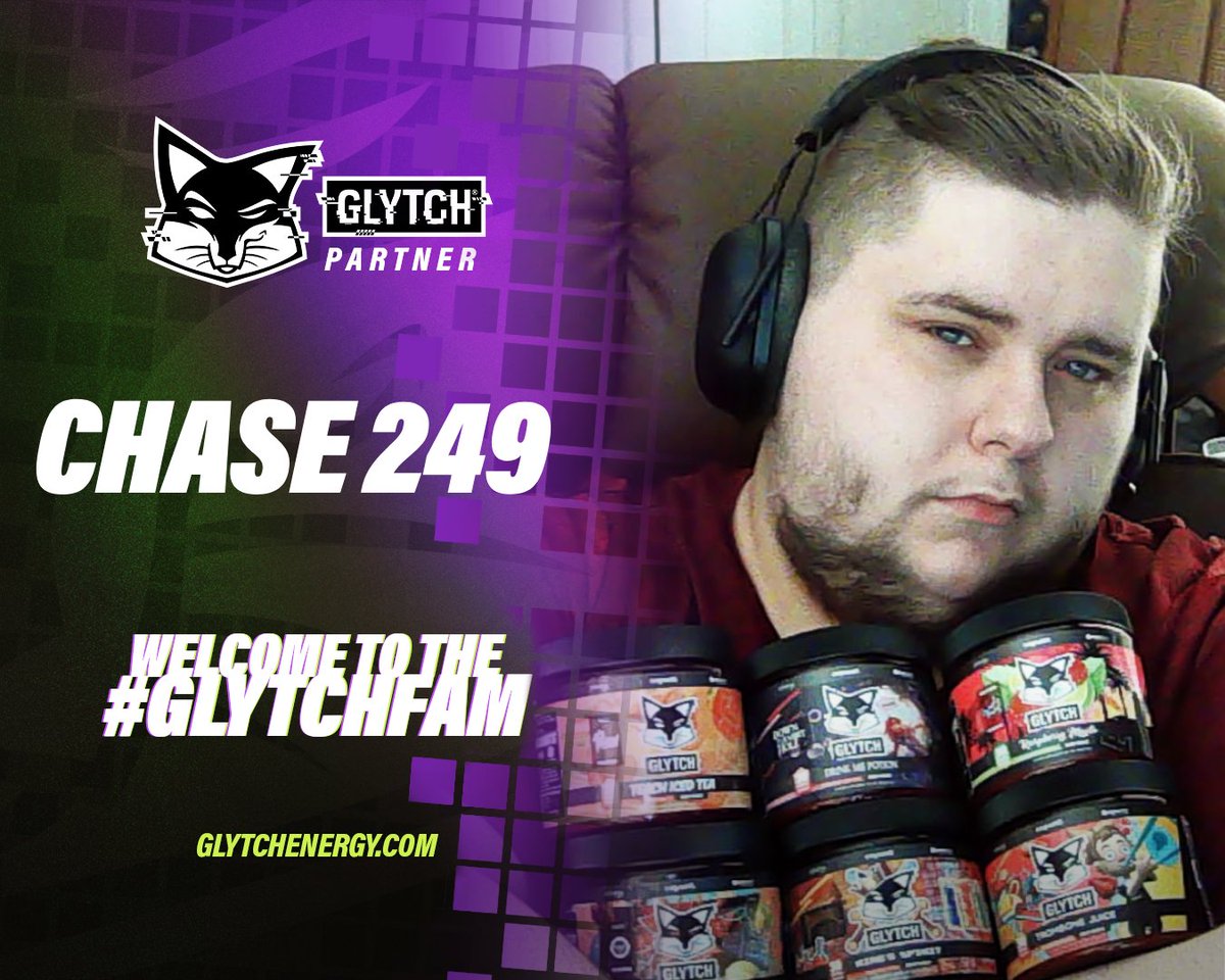 We are thrilled to welcome <a href="/CT3Chase249/">Chase249</a> to the #GLYTCHFam 🎉

If you're looking for wholesome and welcoming community to be apart of, you've found the right streamer!

Code WORLDBREAKERS saves you 20% at GLYTCHEnergy.com 🦊