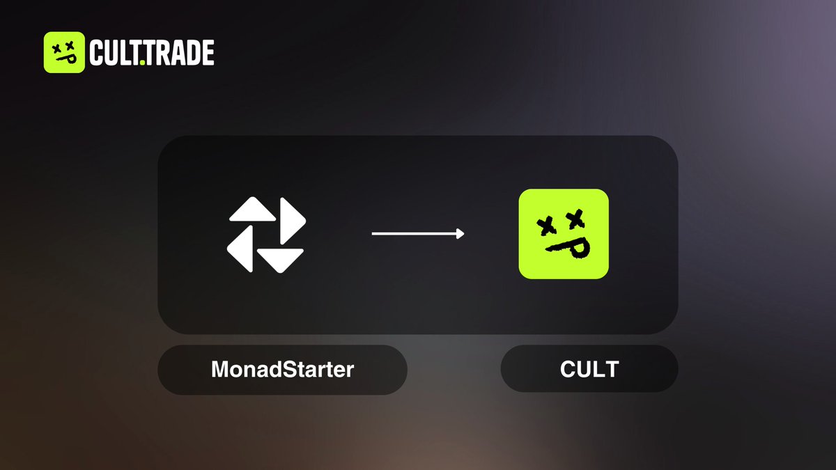 Announcing CULT - the MonadStarter company's new name. 

CULT is building the ultimate playground for cultists to create, trade, and grow beyond just memes. By fusing community, culture, and memes, CULT empowers every believer to launch and trade cults with purpose. This is more