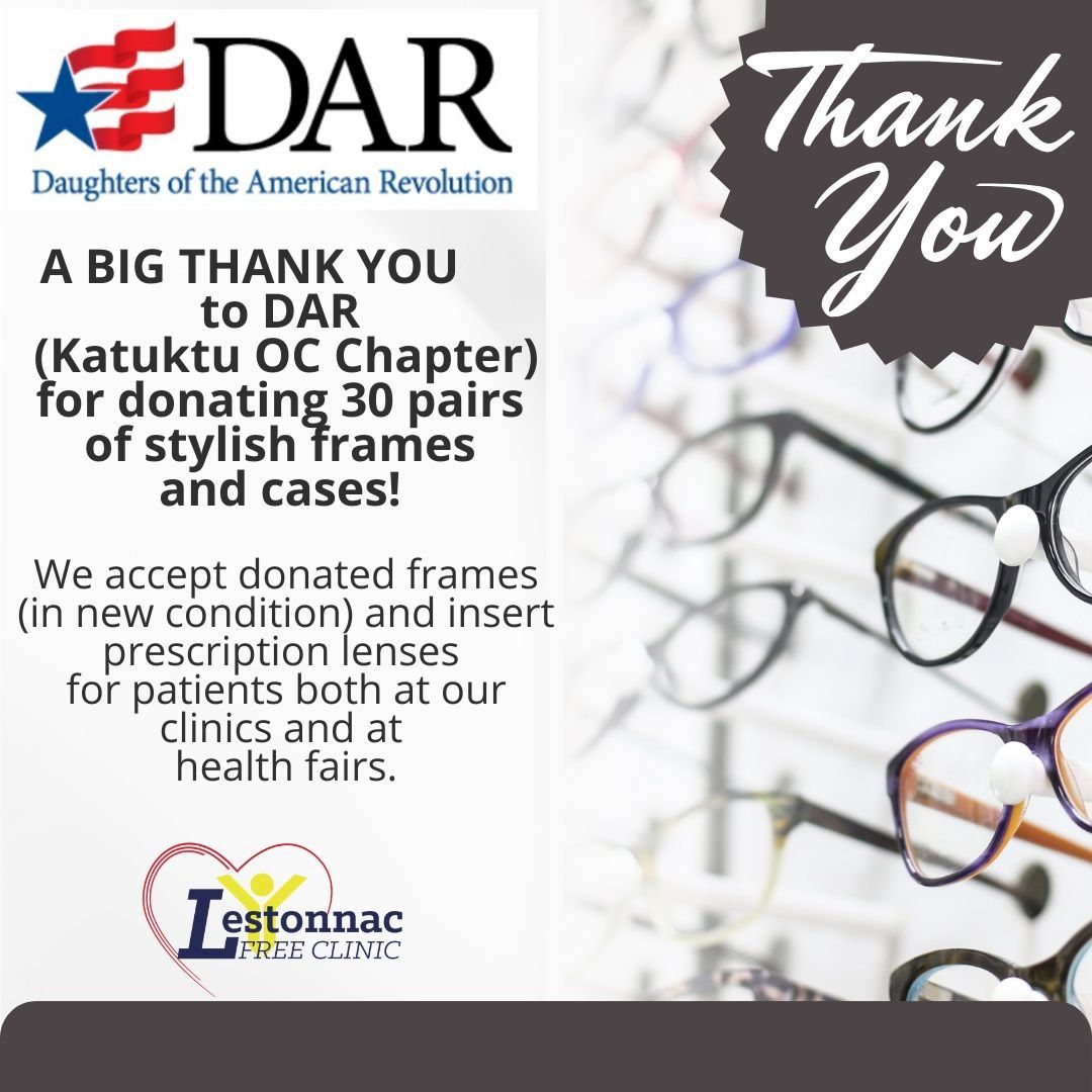 Lestonnac's tweet photo. We are so grateful for all of our partners and supporters. THANK YOU DAR! 
#eyecare #prescriptionglasses #donate #communityhealth #thankyou https://t.co/SvaUmrMCyG