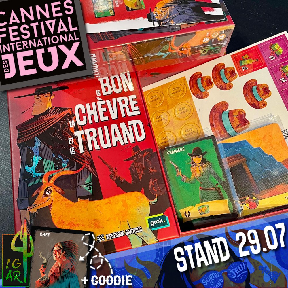 IgiariGames's tweet image. 🐐 Nous venons de recevoir les boîtes de &quot;Le bon, la chèvre et le truand&quot;. Tout est dit dans le titre du jeu !!

Nous aurons quelques boîtes au @fijcannes sur notre stand 29.07 (à l&apos;étage) avec en goodie, la carte du chef !

Alors, on se voit là-bas ?
#j2s
