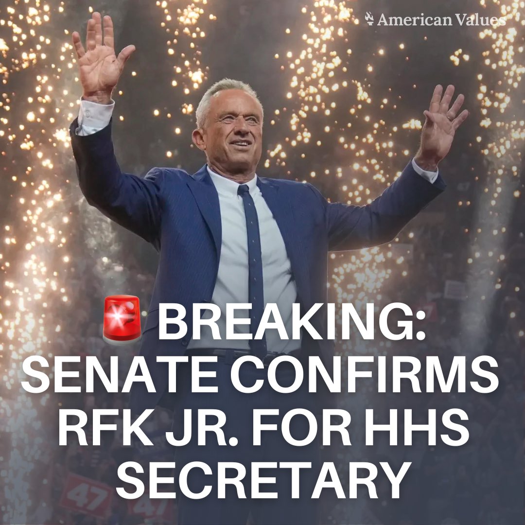 RFK Jr. is OFFICIALLY confirmed.

This is the moment MAHA has been waiting for.

America’s decline into disease and debt ends TODAY.

This is what We The People can accomplish when we refuse to back down!

🧵THREAD