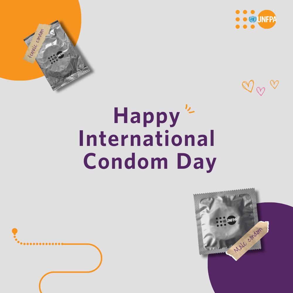 UNFPARwanda's tweet photo. On #InternationalCondomDay, UNFPA reaffirms its commitment to safe, accessible contraception.

As the largest public-sector provider, we ensure affordable, high-quality protection in 150+ countries—because safe sex is a right! 

One condom at a time.

 #SafeSex #SRHR #CondomDay https://t.co/3eV7YIXOMg