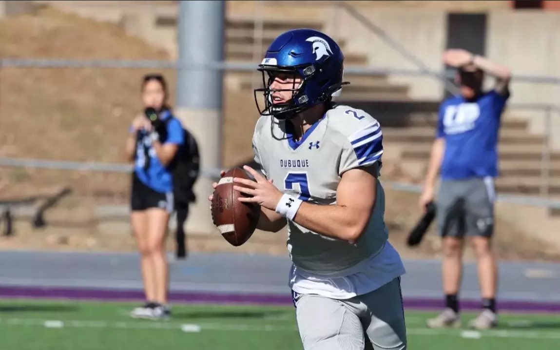 Thank you to <a href="/CoachEdwardsJ/">Jordan Edwards</a> and <a href="/DubuqueFootball/">Spartan Football</a> for the Junior Day Invite! Excited for the opportunity to get on campus and learn what makes your program so special!
<a href="/FBstreaks/">Coach Brasile</a> <a href="/WHSFootball1907/">WHS Football</a> <a href="/TopGunQB/">COACH HOFF</a> <a href="/DeepDishFB/">DEEP DISH FOOTBALL</a>  <a href="/EDGYTIM/">Timothy “EDGYTIM” OHalloran</a> <a href="/CoachBJones95/">Bobby IndianaJones </a> <a href="/PrepRedzoneIL/">Prep Redzone Illinois</a> <a href="/jonmickle2/">jon_mickle</a> #AO1